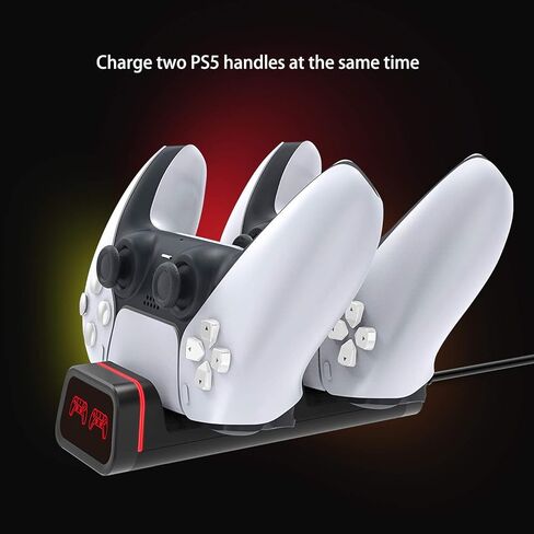 2-in-1 Fast Charging Dock for Switch Pro/PS5/Xbox Series X Controllers, Smart LED Indicator, Safe Charging with Overcharge Protection with USB-C Cable in Saudi Arabia