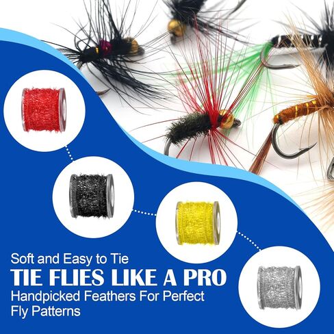 85 قطعة من أدوات ربط الذبابة، مجموعة أدوات ربط الذبابة، مجموعات المبتدئين، حامل البكرات، خطافات كريستال فلاش، خيط شانيل، ملحقات طُعم الصيد للرجال والنساء، هدايا لمحبي الصيد in Kuwait