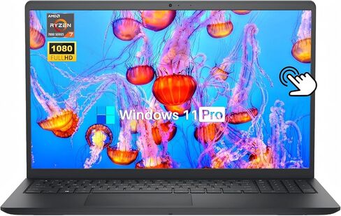 Dell Inspiron 15.6" FHD Touchscreen Laptop Computer, Windows 11 Pro, AMD Ryzen 7 7730U (8-Core) Processor, 16 GB 3200MHz RAM, 512 GB SSD, LED-Backlit Display, AMD Radeon Graphics, Wi-Fi, HD Webcam in Saudi Arabia