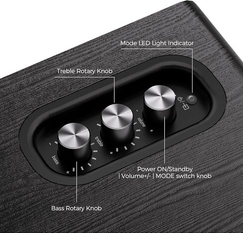 LARKSOUND Active Bookshelf Speakers for Turntable, Powered PC Desktop & TV Audio, Aluminum Horn Tweeter, 4" Woven Glass Fiber Woofer, Built-in Amp, BT/Opt/ARC/AUX/USB, Black in Saudi Arabia