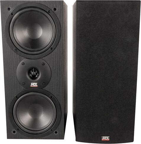 MTX Audio MONITOR60i 6.5 Inch 2-Way Bookshelf Speakers, 200W Polypropylene Wired Home Theater and Music Speaker System with RCA Input, Black in Saudi Arabia