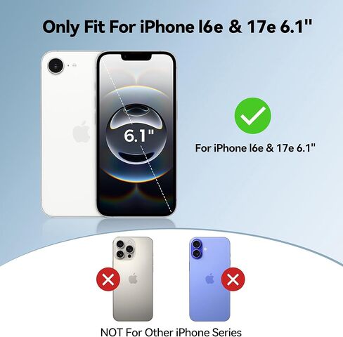 حافظة بطارية Mavulo لهاتف iPhone 16e/17e، بنك طاقة محمول 8000 مللي أمبير في الساعة USB-C شحن سريع، شاحن سريع، حافظة شاحن واقية قابلة لإعادة الشحن لهاتف iPhone 16e وiPhone 17e 6.1 بوصة، أسود in Kuwait