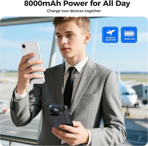 حافظة بطارية Mavulo لهاتف iPhone 16e/17e، بنك طاقة محمول 8000 مللي أمبير في الساعة USB-C شحن سريع، شاحن سريع، حافظة شاحن واقية قابلة لإعادة الشحن لهاتف iPhone 16e وiPhone 17e 6.1 بوصة، أسود in Kuwait