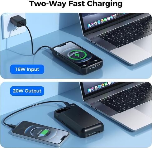 حافظة بطارية Mavulo لهاتف iPhone 16e/17e، بنك طاقة محمول 8000 مللي أمبير في الساعة USB-C شحن سريع، شاحن سريع، حافظة شاحن واقية قابلة لإعادة الشحن لهاتف iPhone 16e وiPhone 17e 6.1 بوصة، أسود in Kuwait