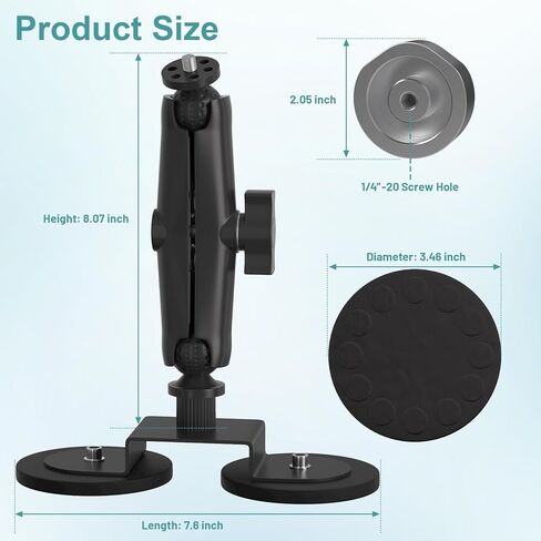 حامل مغناطيسي صغير من Starlink لإصدار 2025/2026، قاعدة مغناطيسية قوية مزدوجة 3.46 بوصة، حامل ذراع سحري قابل للتعديل 360 درجة، محول دائري من سبائك الألومنيوم للشاحنة / السيارة / الشاحنة / القارب / اليخت / مركبة RVs in Saudi Arabia