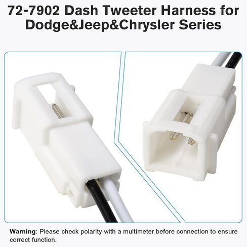 Dash Tweeter Speaker Harness Compatible with Dodge RAM Grand Caravan Journey 06-18,Jeep Grand Cherokee Wrangler JK 07-20,Chrysler 200 300 11-17,72-7902 Car Tweeter Harness Wire Adapter Kit in Saudi Arabia