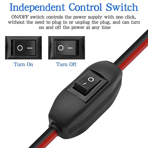 XMSJSIY Cigarette Lighter Extension Cord 14AWG 12V-24V Car Cigarette Lighter Male to Female Socket with ON/Off Switch Heavy Duty Extension Lead Power Cable for RV Truck Tire Inflators - 3M / 9.84FT in Saudi Arabia
