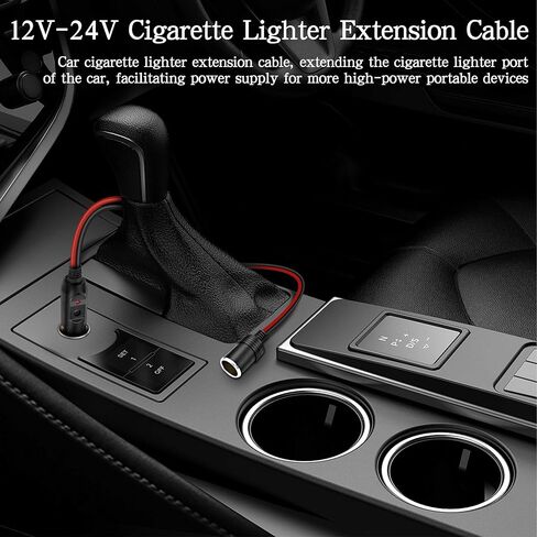 XMSJSIY Cigarette Lighter Extension Cord 14AWG 12V-24V Car Cigarette Lighter Male to Female Socket with ON/Off Switch Heavy Duty Extension Lead Power Cable for RV Truck Tire Inflators - 3M / 9.84FT in Saudi Arabia