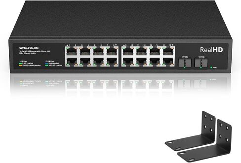 5 Port 2.5Gb Ethernet Switch Unmanaged Network Switch Ethernet Splitter | 5 x 2.5 Gigabit | 1 x 10G SFP+ | Multigig Switch 10-100-1000Mbps | 45G Bandwidth | Fanless Metal Internet Switch in Saudi Arabia