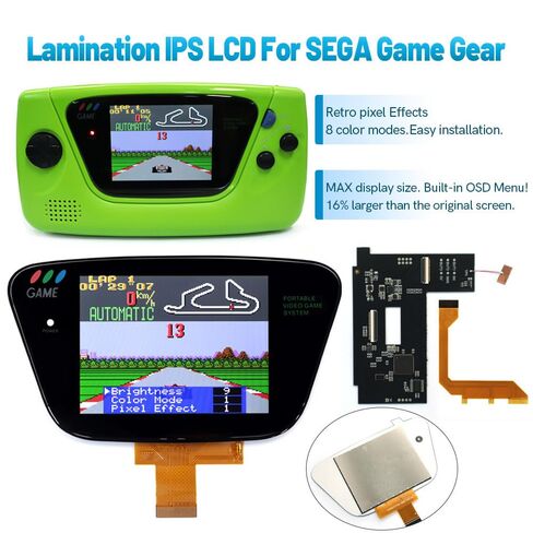 HISPEEDIDO لـ Sega GG 3.5 "مغلفة الخلفية IPS LCD عدة HD ريترو بكسل IPS شاشة الكريستال السائل التصفيح لوحدة تحكم لعبة SEGA والعتاد in Kuwait