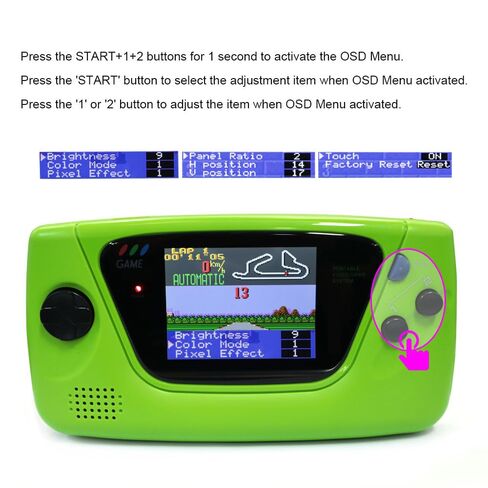 HISPEEDIDO لـ Sega GG 3.5 "مغلفة الخلفية IPS LCD عدة HD ريترو بكسل IPS شاشة الكريستال السائل التصفيح لوحدة تحكم لعبة SEGA والعتاد in Kuwait
