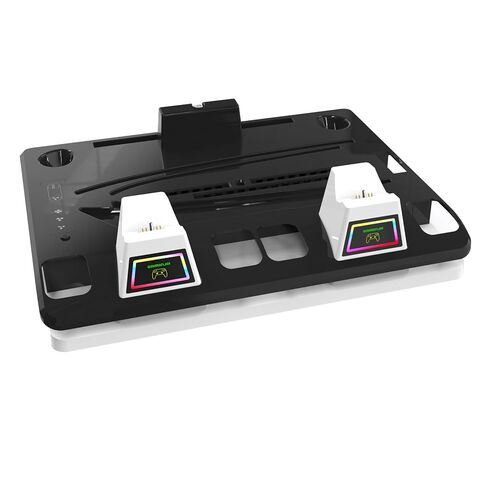 Cooling Station And Console Stand for Ps5/Ps5 Slim /Pro,Dual Controller Charging Dock with Rgb for Playstation 5,with PS Portal Charger,Headset & Holder Charging Ports (White) in Saudi Arabia