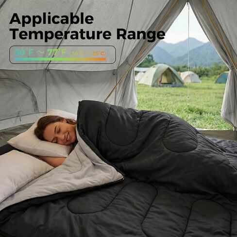 OLIXIS Double Sleeping Bag for Adults with Pillow, Lightweight Portable Large Sleeping Bag for 2 Person, Cold Weather & Warm Sleep Bag for 3 Seasons Backpacking, Camping, Hiking, Outdoor Adventure in Saudi Arabia