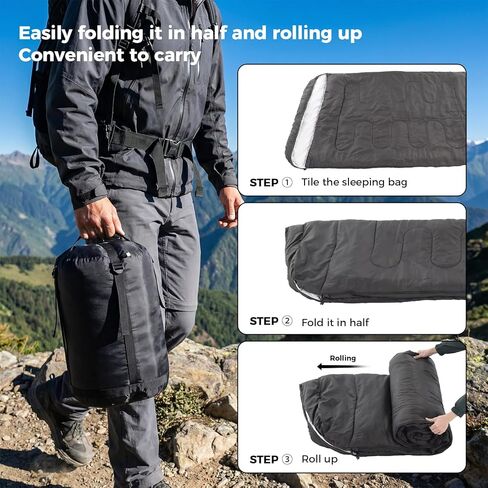 OLIXIS Double Sleeping Bag for Adults with Pillow, Lightweight Portable Large Sleeping Bag for 2 Person, Cold Weather & Warm Sleep Bag for 3 Seasons Backpacking, Camping, Hiking, Outdoor Adventure in Saudi Arabia