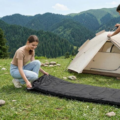 OLIXIS Double Sleeping Bag for Adults with Pillow, Lightweight Portable Large Sleeping Bag for 2 Person, Cold Weather & Warm Sleep Bag for 3 Seasons Backpacking, Camping, Hiking, Outdoor Adventure in Saudi Arabia