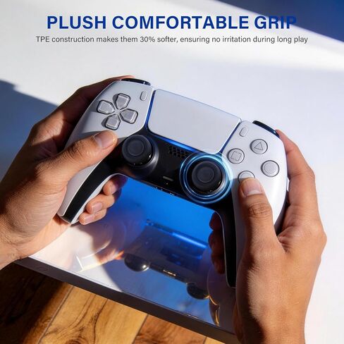 NEWDERY Thumb Grips for PS4/PS5 Controller, 3 Height Options (Low/Mid/High) for Precision & Control, Anti-Slip Silicone Joystick Caps for PlayStation 5/4 Controller, 12-Pack (6 Pairs) in Saudi Arabia