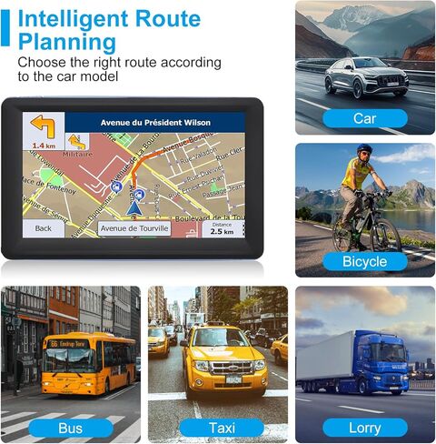 7" GPS Navigator for Car Truck RV, Car GPS Navigation System with 2026 Maps, Lifetime Free Updates, Voice Guidance, Speed & Red-Light Camera Alerts, Custom Truck Routing (Blue) in Saudi Arabia