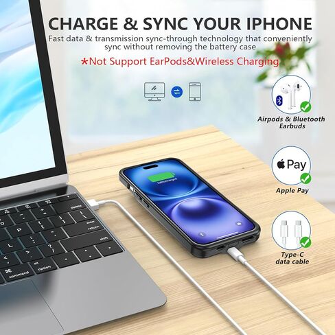 حافظة بطارية BOPPS لهاتف iPhone 16 / 16e مع حامل 【دعم Carplay】 حافظة شاحن محمولة نحيفة بقدرة 8500 مللي أمبير في الساعة حماية 360 درجة قابلة لإعادة الشحن لهاتف iPhone 16 / 16e وردي in Kuwait