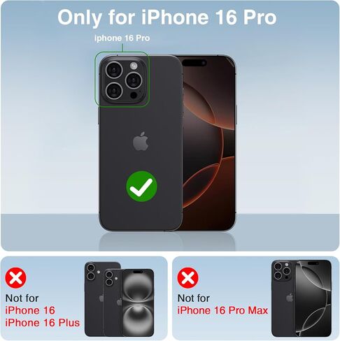 حافظة بطارية BOPPS لهاتف iPhone 16 Pro مع حامل، غطاء شاحن ممتد وقوي ونحيف بقدرة 8500 مللي أمبير في الساعة قابل لإعادة الشحن لهاتف iPhone 16 Pro، أسود in Kuwait