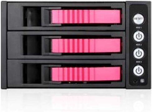 ISTAR BPU-230HD-RED 2X 5.25 to 3X 3.5 2.5" 12Gb/s HDD SSD Hot-swap Rack in Saudi Arabia