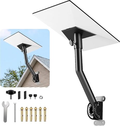 Gen 3 Mount for Starlink, Adjustable Wall and Roof Mounting Kit Compatible with Starlink Standard V3 / Gen 3 / 4 / 4X, Heavy-Duty Mount Bracket with Pipe Adapter for Outdoor Installation in Saudi Arabia
