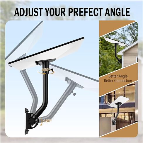 Gen 3 Mount for Starlink, Adjustable Wall and Roof Mounting Kit Compatible with Starlink Standard V3 / Gen 3 / 4 / 4X, Heavy-Duty Mount Bracket with Pipe Adapter for Outdoor Installation in Saudi Arabia
