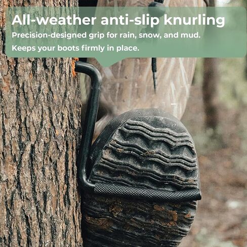 Screw-in Tree Steps 12 Pack, 4 Inch Heavy Duty Tree Steps for Hunting with Anti-Slip Knurling, Self-Tapping Sharp Tip for Tree Stand Climbing, Stealth Black Coating, Holds 705 lbs in Saudi Arabia