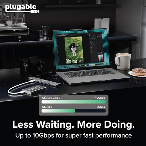 Plugable USB C Hub: 10-in-1 Multiport Adapter (8K/4K 144Hz HDMI 2.1, 2.5G Ethernet, 140W Charging, 10Gbps Data) Driverless IT Deployment for MacBook Pro/Air Windows Thunderbolt Chromebook, USBC-10IN1E in Saudi Arabia