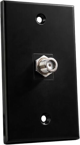 DIYTECH 1 Port Coax Cable Wall Plate Black – Single Gang Coaxial F-Type Jack for TV, Cable, Satellite & Modem – Includes Mounting Bracket in Saudi Arabia