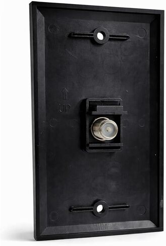 DIYTECH 1 Port Coax Cable Wall Plate Black – Single Gang Coaxial F-Type Jack for TV, Cable, Satellite & Modem – Includes Mounting Bracket in Saudi Arabia