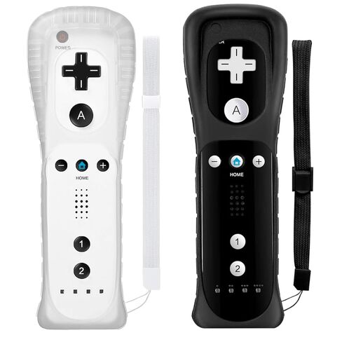 SWCTIM Wii Controller 2 Pack,Remote Controller with Silicone Case and Wrist Strap,Compatible with Wii/Wii U (Black and White) in Saudi Arabia