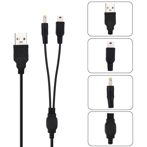 3pcs 2-in-1 Charger Cable Compatible with 1000/2000/3000/E-1000 Series & PS3 Controller, 120cm/3.9ft USB Power & Data Sync Cable for Travel Home Use in Saudi Arabia