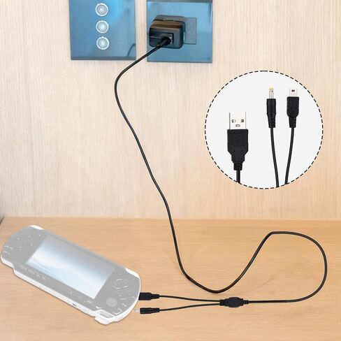 3pcs 2-in-1 Charger Cable Compatible with 1000/2000/3000/E-1000 Series & PS3 Controller, 120cm/3.9ft USB Power & Data Sync Cable for Travel Home Use in Saudi Arabia