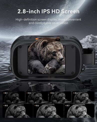 T TAKMLY Night Vision Goggles, 2624FT-10X Digital Zoom, 2.8'' HD Screen Infrared Binoculars with 64GB TF Card for Photos and Videos, for Adults Outdoor Camping and Wildlife Observation (Black) in Saudi Arabia