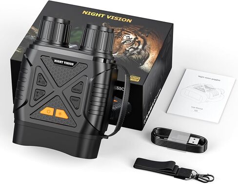 T TAKMLY Night Vision Goggles, 2624FT-10X Digital Zoom, 2.8'' HD Screen Infrared Binoculars with 64GB TF Card for Photos and Videos, for Adults Outdoor Camping and Wildlife Observation (Black) in Saudi Arabia