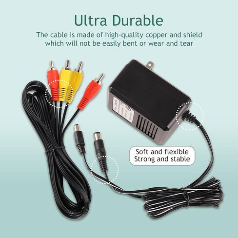 AC Power Supply & Audio Video RCA AV Cable Compatible with Super Nintendo SNES NES Systems Bundle Set, to External TV Screen Monitor in Saudi Arabia