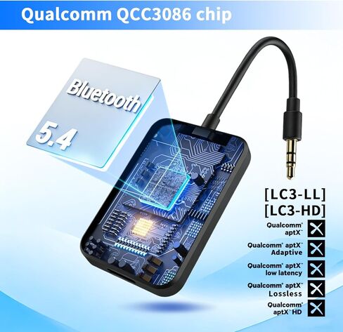 eppfun LE Audio Bluetooth Auracast Transmitter, LC3, AptX Lossless, AptX HD, USBC/3.5mm Aux Inputs, Bluetooth 5.4, Qualcomm Chip, for TV, PC,Airplane,Phones,Party,Church. in Saudi Arabia
