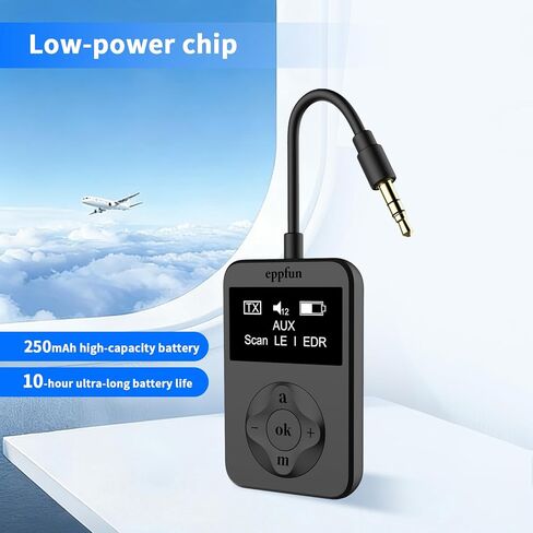 eppfun LE Audio Bluetooth Auracast Transmitter, LC3, AptX Lossless, AptX HD, USBC/3.5mm Aux Inputs, Bluetooth 5.4, Qualcomm Chip, for TV, PC,Airplane,Phones,Party,Church. in Saudi Arabia
