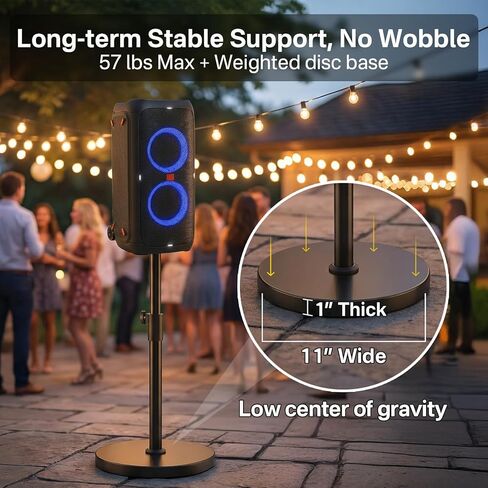 حامل مكبر صوت أرضي لحامل JBL PartyBox 310/320، ارتفاع قابل للتعديل 24.4 بوصة - 32.3 بوصة، حامل مكبر صوت محيطي عالي التحمل لحامل JBL PartyBox مع قاعدة معززة، يدعم ما يصل إلى 57 رطلاً، حزمة واحدة in Kuwait