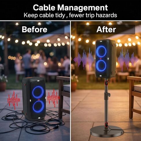 حامل مكبر صوت أرضي لحامل JBL PartyBox 310/320، ارتفاع قابل للتعديل 24.4 بوصة - 32.3 بوصة، حامل مكبر صوت محيطي عالي التحمل لحامل JBL PartyBox مع قاعدة معززة، يدعم ما يصل إلى 57 رطلاً، حزمة واحدة in Kuwait