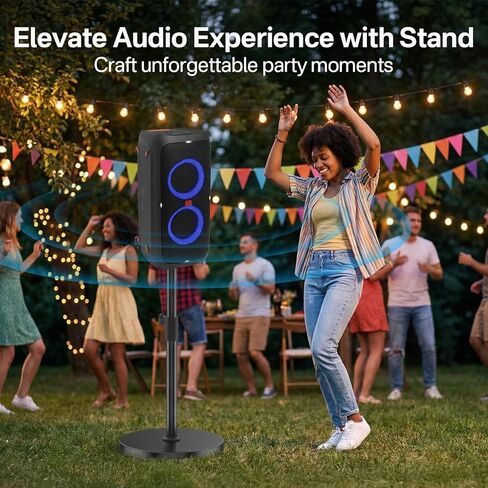 حامل مكبر صوت أرضي لحامل JBL PartyBox 310/320، ارتفاع قابل للتعديل 24.4 بوصة - 32.3 بوصة، حامل مكبر صوت محيطي عالي التحمل لحامل JBL PartyBox مع قاعدة معززة، يدعم ما يصل إلى 57 رطلاً، حزمة واحدة in Kuwait