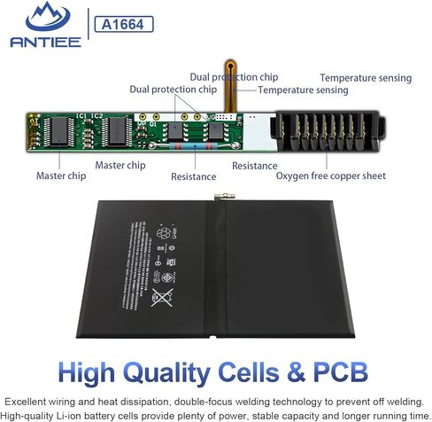 A1664 Tablet Battery for Apple iPad Pro 9.7" (2016, Wi-Fi/Cellular) A1673 A1674 A1675 020-00823 MLMW2LL/A MLN02LL/A MLMN2LL/A MLMV2LL/A MLMY2LL/A MLMQ2LL/A MM192LL/A MLMX2LL/A MLN12LL/A 7306mAh in Saudi Arabia