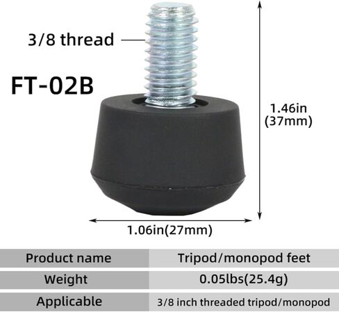 Standard 3 / 8inch Tripod Foot Pad Monopod Feet Spikes for Camera and Live Broadcast Stands Durability Tripod Stability Enhancer in Kuwait