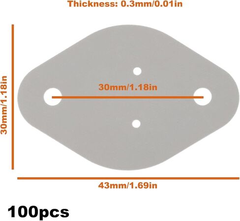 100pcs to-3 Transistor Thermal Silicone Insulator Pads 43x30x0.3mm Compatible with 2N3055 MJ2955 in Saudi Arabia