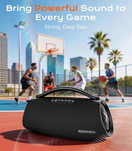 مكبر صوت بلوتوث Boombox بقوة 300 واط، صوت قوي كبير مع صوت جهير عميق 80 واط، نظام صوتي ثلاثي الاتجاهات، TWS، IPX6 مقاوم للماء للحفلات الخارجية والترفيه المنزلي in Kuwait
