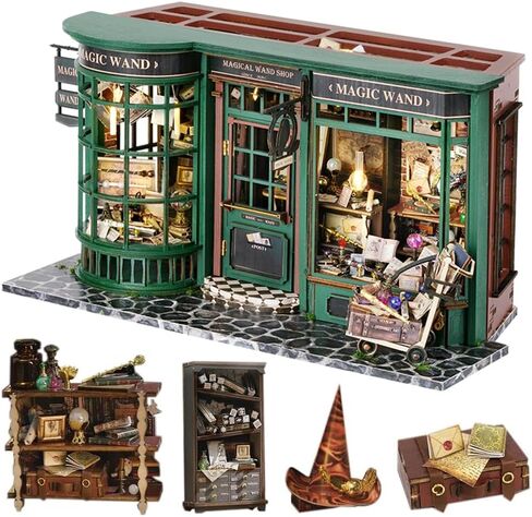 Lannso DIY Dollhouse Miniature Kit, Doll House Kit with Dust Proof Cover, Magic House, Mini Handmade Wooden Dollhouse Toys for Adult Gift(LV03) in Kuwait