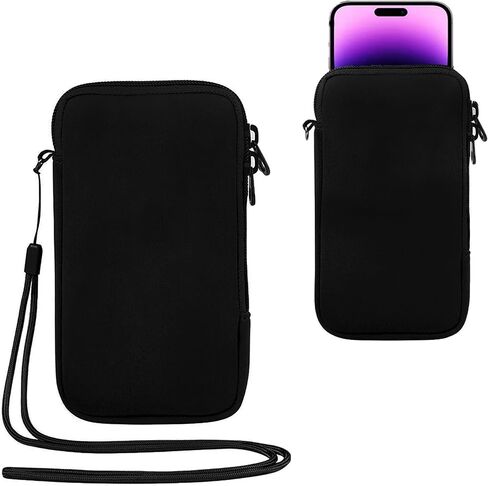 2 PCS Generic Phone Pouch - Neoprene Protective Sleeve,Shock-Absorbing & Scratch-Proof Phone Bag with Zipper Closure & Adjustable Neck Strap for Large Cell Phones, Universal Neoprene Cell Phone Sleeve in Saudi Arabia
