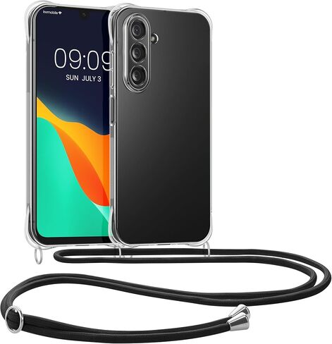 kwmobile Crossbody Case Compatible with Samsung Galaxy A17 4G / 5G Case - Clear TPU Phone Cover w/Lanyard Cord Strap - Transparent in Saudi Arabia