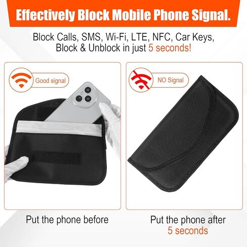 4 Pack Faraday Bags for Car Keys and Cell Phone, Signal Blocking Pouch for RFID GPS WiFi, Anti-Theft Anti-Tracking Protection, Black in Saudi Arabia