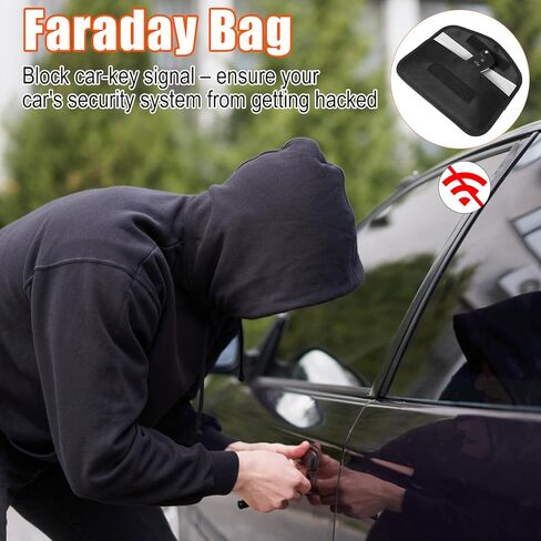 4 Pack Faraday Bags for Car Keys and Cell Phone, Signal Blocking Pouch for RFID GPS WiFi, Anti-Theft Anti-Tracking Protection, Black in Saudi Arabia